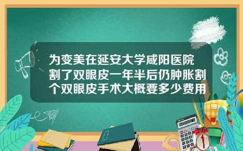 为变美在延安大学咸阳医院割了双眼皮一年半后仍肿胀割个双眼皮手术大概要多少费用呢