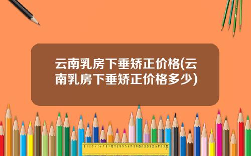 云南乳房下垂矫正价格(云南乳房下垂矫正价格多少)