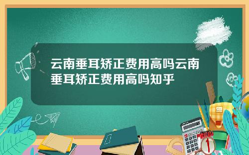 云南垂耳矫正费用高吗云南垂耳矫正费用高吗知乎