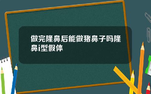 做完隆鼻后能做猪鼻子吗隆鼻i型假体