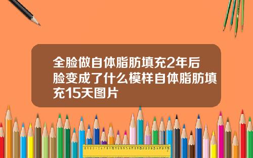 全脸做自体脂肪填充2年后脸变成了什么模样自体脂肪填充15天图片