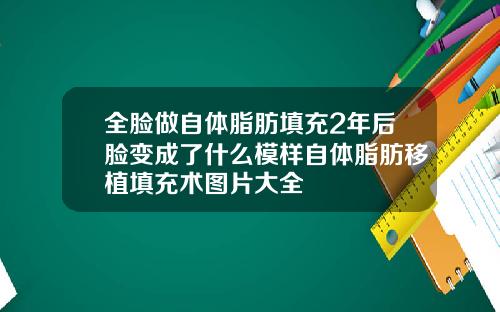 全脸做自体脂肪填充2年后脸变成了什么模样自体脂肪移植填充术图片大全