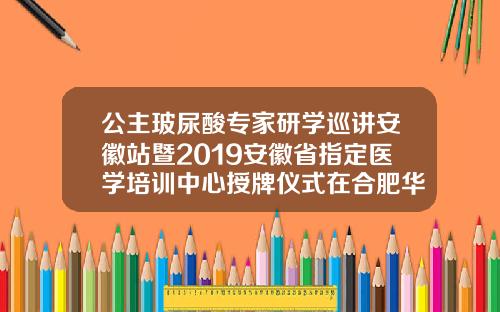 公主玻尿酸专家研学巡讲安徽站暨2019安徽省指定医学培训中心授牌仪式在合肥华美圆满举办公主玻尿酸是进口的吗