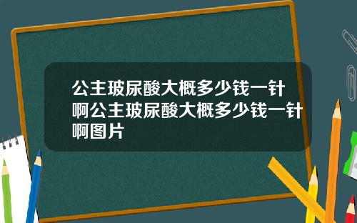 公主玻尿酸大概多少钱一针啊公主玻尿酸大概多少钱一针啊图片