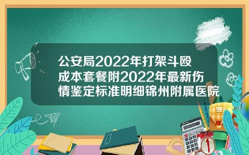 公安局2022年打架斗殴成本套餐附2022年最新伤情鉴定标准明细锦州附属医院双眼皮价格