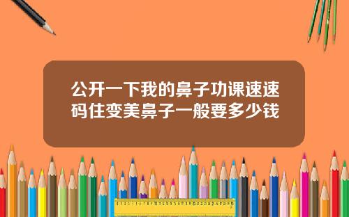 公开一下我的鼻子功课速速码住变美鼻子一般要多少钱