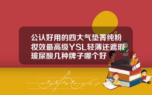 公认好用的四大气垫菁纯粉妆效最高级YSL轻薄还遮瑕玻尿酸几种牌子哪个好