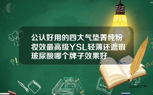 公认好用的四大气垫菁纯粉妆效最高级YSL轻薄还遮瑕玻尿酸哪个牌子效果好