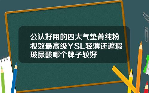 公认好用的四大气垫菁纯粉妆效最高级YSL轻薄还遮瑕玻尿酸哪个牌子较好