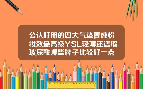 公认好用的四大气垫菁纯粉妆效最高级YSL轻薄还遮瑕玻尿酸哪些牌子比较好一点