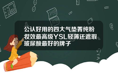 公认好用的四大气垫菁纯粉妆效最高级YSL轻薄还遮瑕玻尿酸最好的牌子