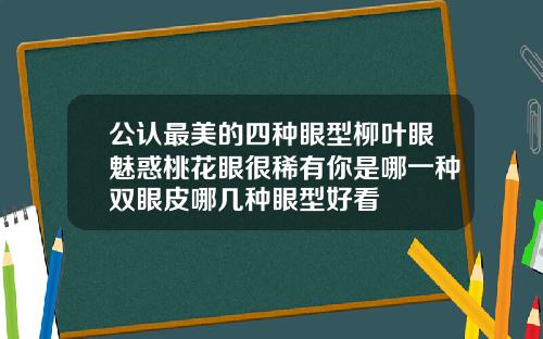 公认最美的四种眼型柳叶眼魅惑桃花眼很稀有你是哪一种双眼皮哪几种眼型好看