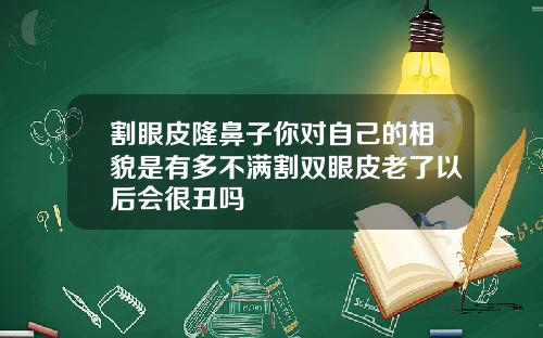 割眼皮隆鼻子你对自己的相貌是有多不满割双眼皮老了以后会很丑吗