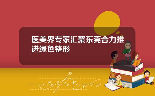医美界专家汇聚东莞合力推进绿色整形
