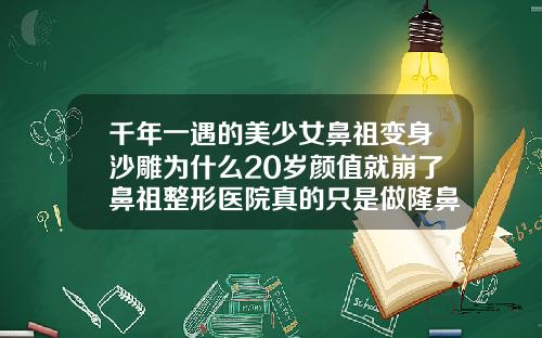 千年一遇的美少女鼻祖变身沙雕为什么20岁颜值就崩了鼻祖整形医院真的只是做隆鼻吗