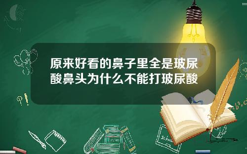 原来好看的鼻子里全是玻尿酸鼻头为什么不能打玻尿酸