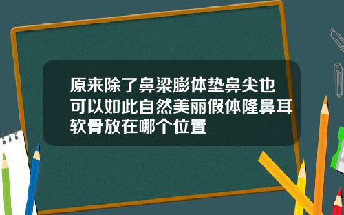 原来除了鼻梁膨体垫鼻尖也可以如此自然美丽假体隆鼻耳软骨放在哪个位置