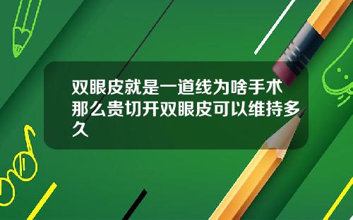 双眼皮就是一道线为啥手术那么贵切开双眼皮可以维持多久