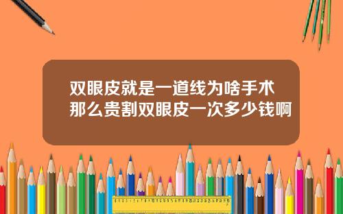 双眼皮就是一道线为啥手术那么贵割双眼皮一次多少钱啊
