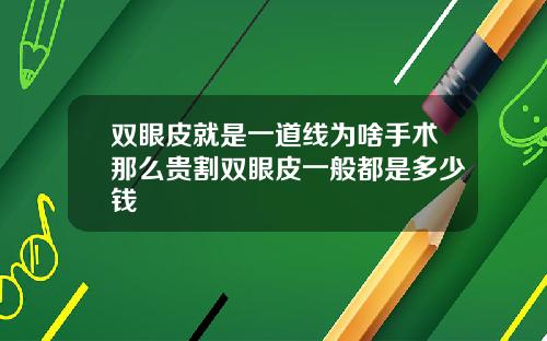 双眼皮就是一道线为啥手术那么贵割双眼皮一般都是多少钱
