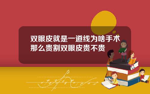 双眼皮就是一道线为啥手术那么贵割双眼皮贵不贵