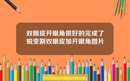 双眼皮开眼角很好的完成了蜕变割双眼皮加开眼角图片