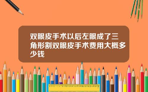 双眼皮手术以后左眼成了三角形割双眼皮手术费用大概多少钱