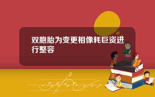 双胞胎为变更相像耗巨资进行整容