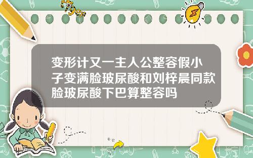 变形计又一主人公整容假小子变满脸玻尿酸和刘梓晨同款脸玻尿酸下巴算整容吗