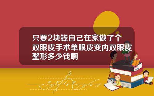只要2块钱自己在家做了个双眼皮手术单眼皮变内双眼皮整形多少钱啊