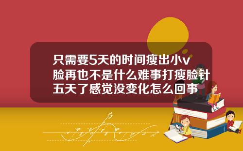 只需要5天的时间瘦出小v脸再也不是什么难事打瘦脸针五天了感觉没变化怎么回事