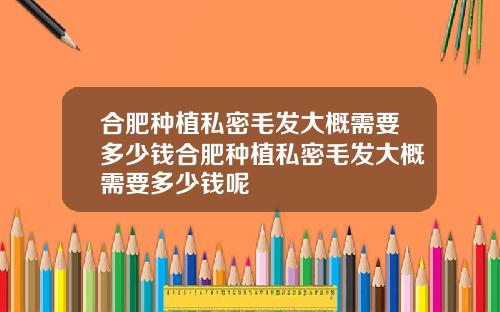 合肥种植私密毛发大概需要多少钱合肥种植私密毛发大概需要多少钱呢