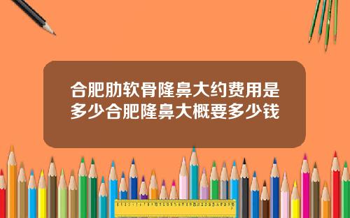合肥肋软骨隆鼻大约费用是多少合肥隆鼻大概要多少钱