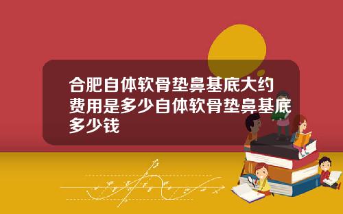 合肥自体软骨垫鼻基底大约费用是多少自体软骨垫鼻基底多少钱