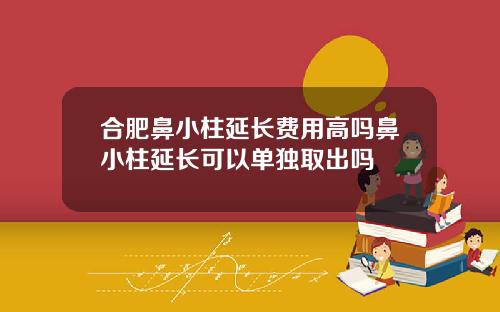 合肥鼻小柱延长费用高吗鼻小柱延长可以单独取出吗
