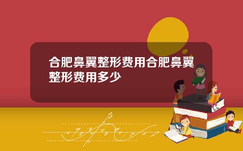 合肥鼻翼整形费用合肥鼻翼整形费用多少