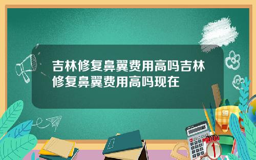 吉林修复鼻翼费用高吗吉林修复鼻翼费用高吗现在