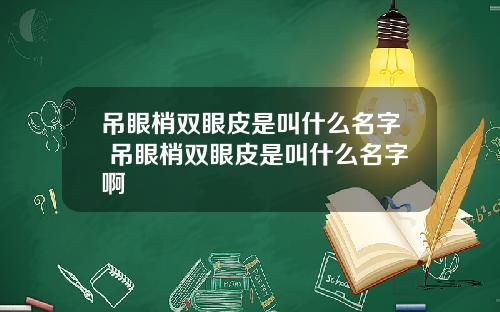 吊眼梢双眼皮是叫什么名字 吊眼梢双眼皮是叫什么名字啊