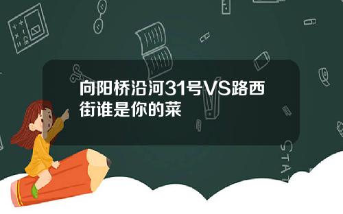 向阳桥沿河31号VS路西街谁是你的菜