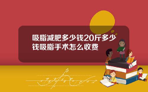 吸脂减肥多少钱20斤多少钱吸脂手术怎么收费