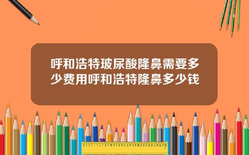 呼和浩特玻尿酸隆鼻需要多少费用呼和浩特隆鼻多少钱
