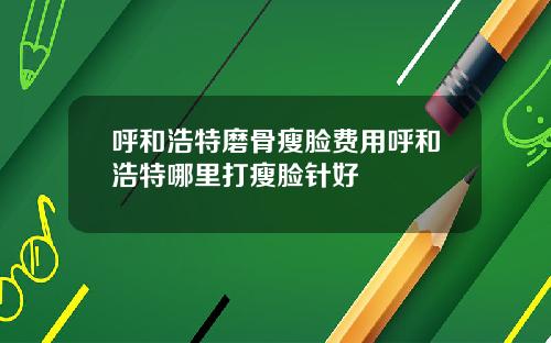 呼和浩特磨骨瘦脸费用呼和浩特哪里打瘦脸针好