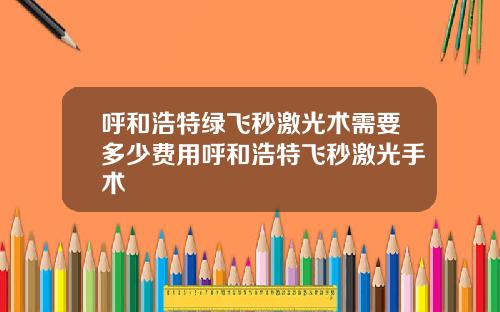 呼和浩特绿飞秒激光术需要多少费用呼和浩特飞秒激光手术