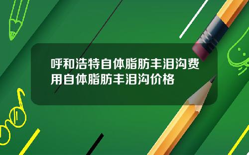 呼和浩特自体脂肪丰泪沟费用自体脂肪丰泪沟价格
