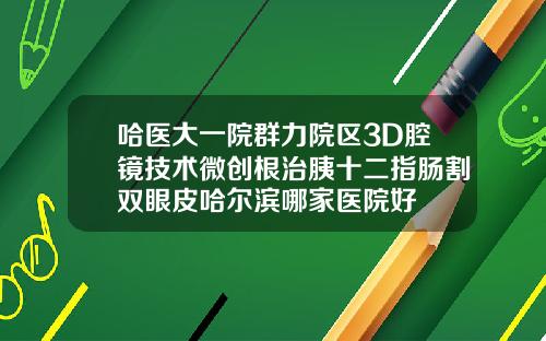 哈医大一院群力院区3D腔镜技术微创根治胰十二指肠割双眼皮哈尔滨哪家医院好