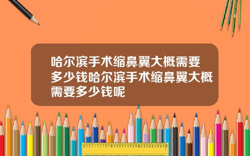 哈尔滨手术缩鼻翼大概需要多少钱哈尔滨手术缩鼻翼大概需要多少钱呢