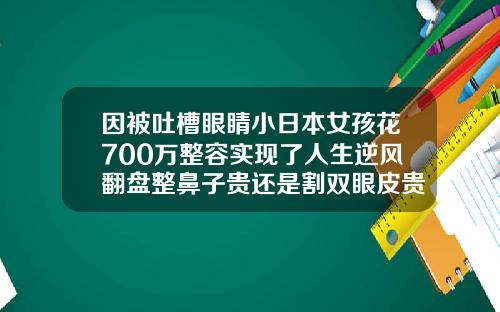 因被吐槽眼睛小日本女孩花700万整容实现了人生逆风翻盘整鼻子贵还是割双眼皮贵