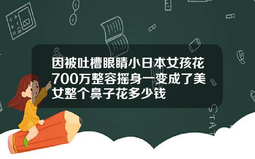 因被吐槽眼睛小日本女孩花700万整容摇身一变成了美女整个鼻子花多少钱