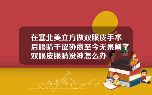 在塞北美立方做双眼皮手术后眼睛干涩协商至今无果割了双眼皮眼睛没神怎么办