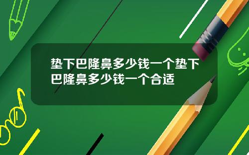 垫下巴隆鼻多少钱一个垫下巴隆鼻多少钱一个合适